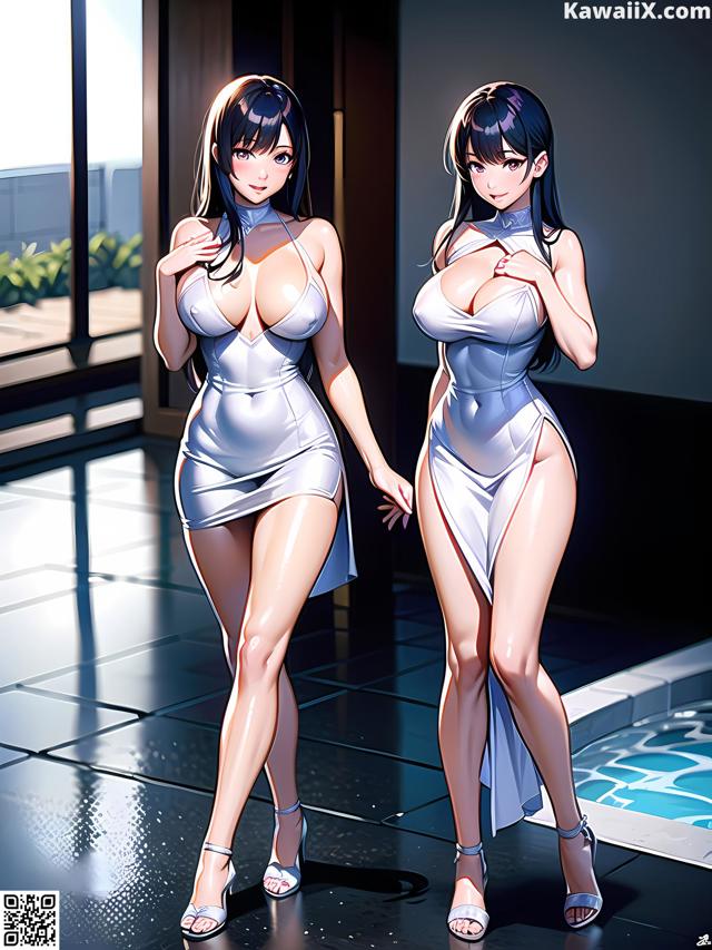 Hentai - 华彩繁花 Set 2 20230602 Part 22 No.f424ef A couple of women standing next to each other near a pool.