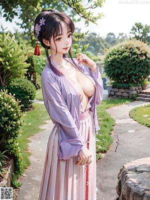 A woman in a yellow kimono sitting on a wooden bridge.